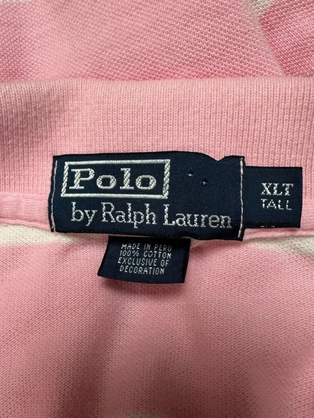 Polo Ralph Lauren Men's Pink and White Short Sleeve XL Polo Casual
